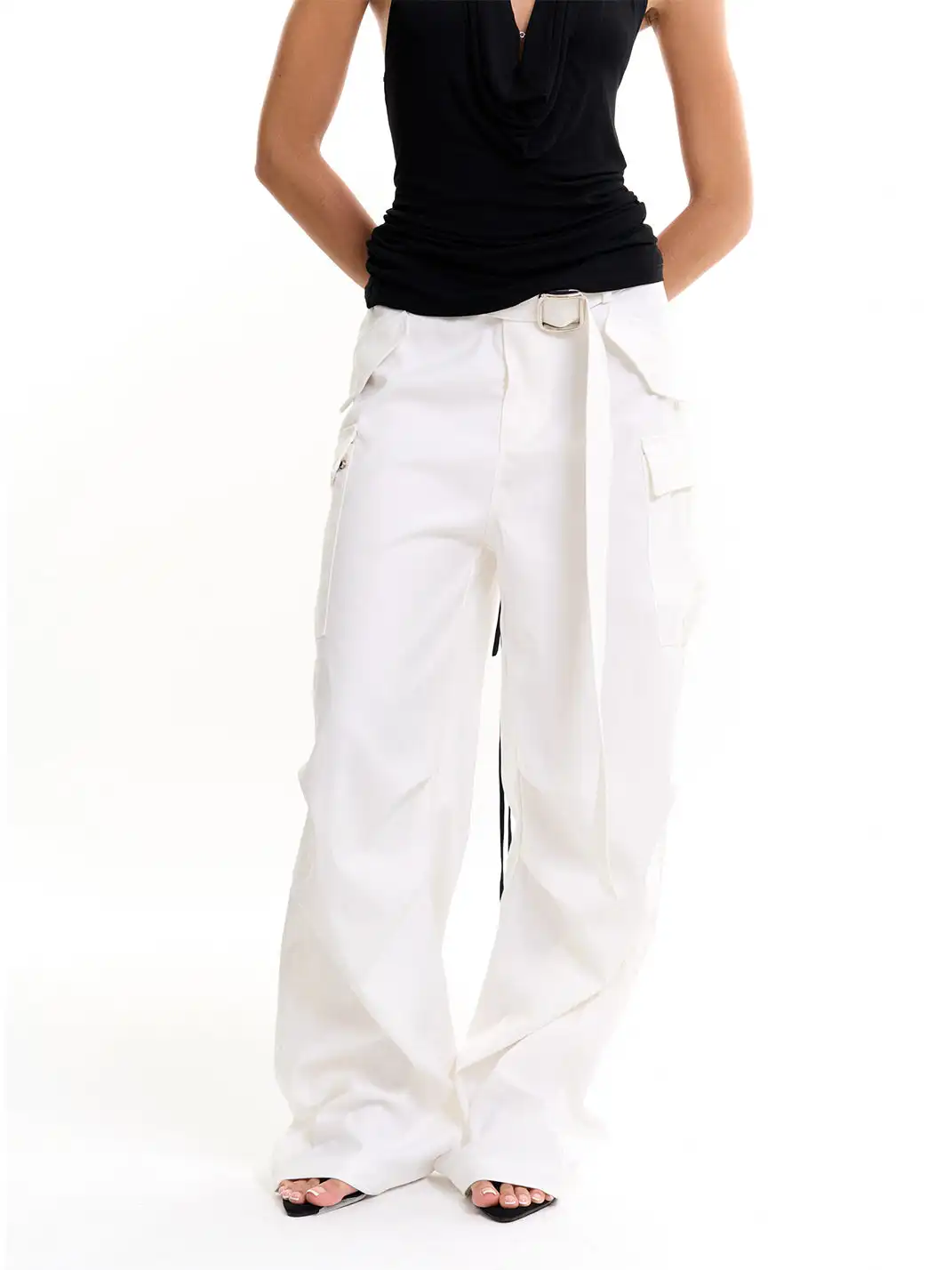 Razorr | Detachable Belt Floor-Length Casual Trousers