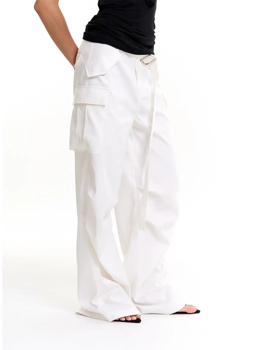 Razorr | Detachable Belt Floor-Length Casual Trousers