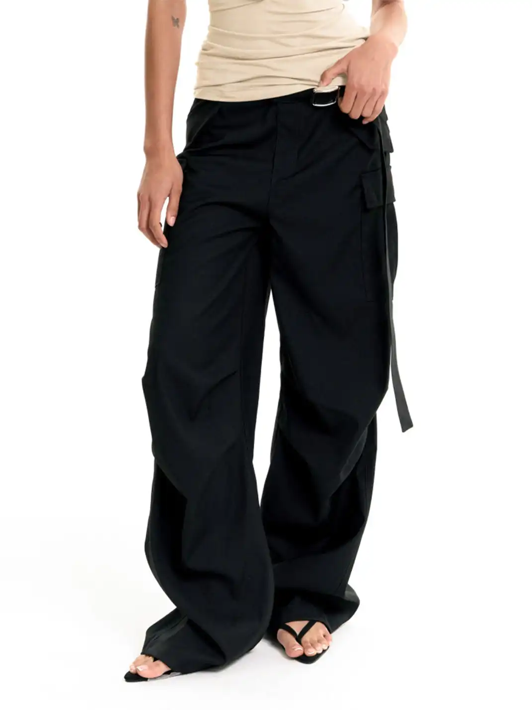 Razorr | Detachable Belt Floor-Length Casual Trousers