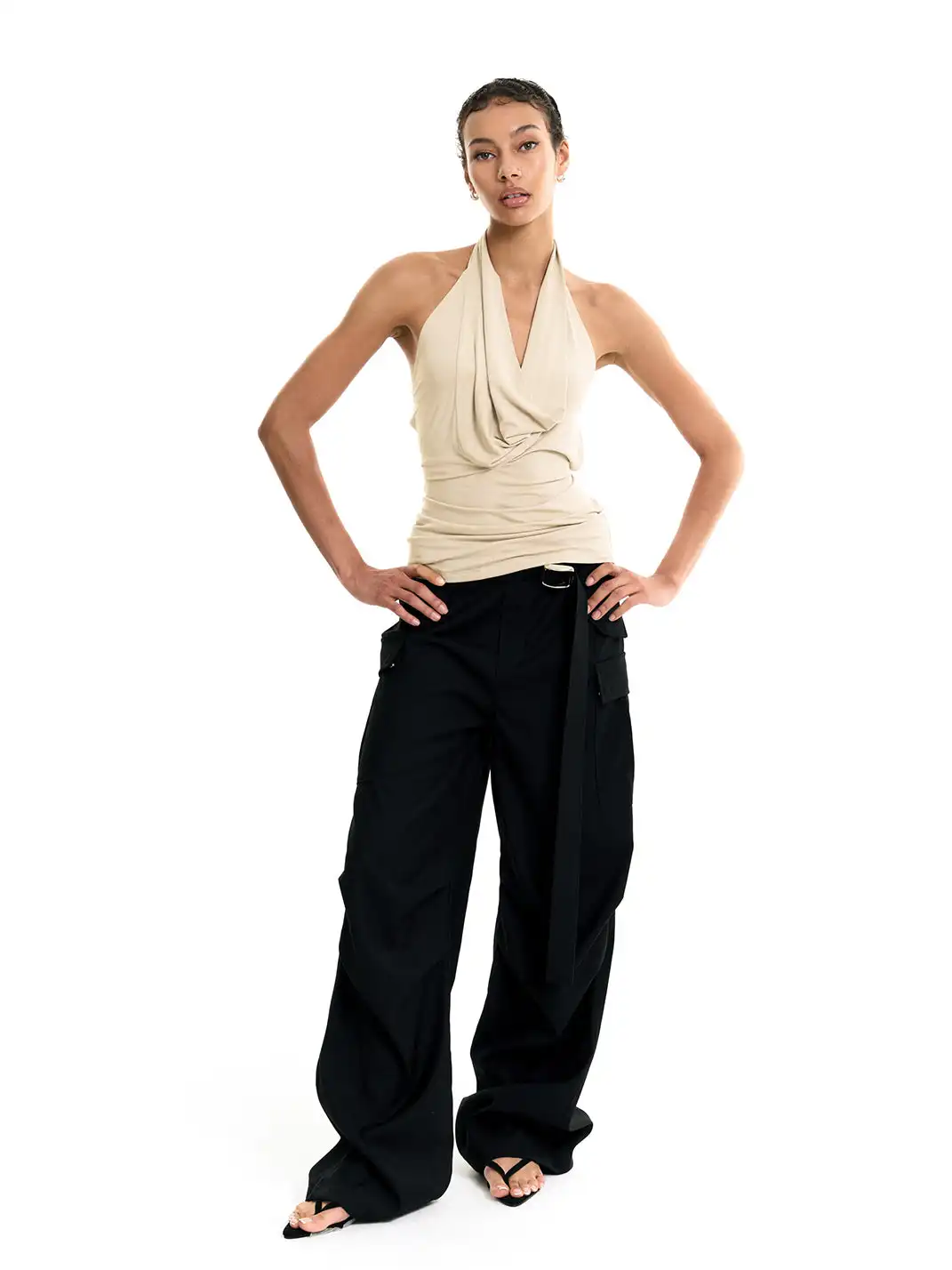 Razorr | Detachable Belt Floor-Length Casual Trousers
