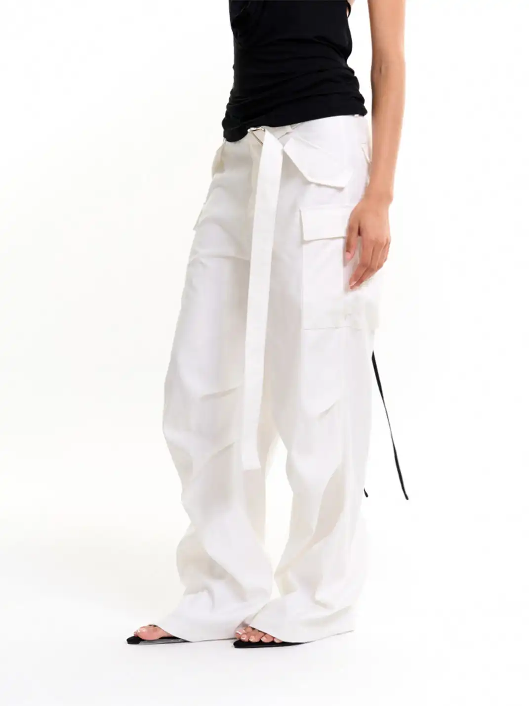 Razorr | Detachable Belt Floor-Length Casual Trousers