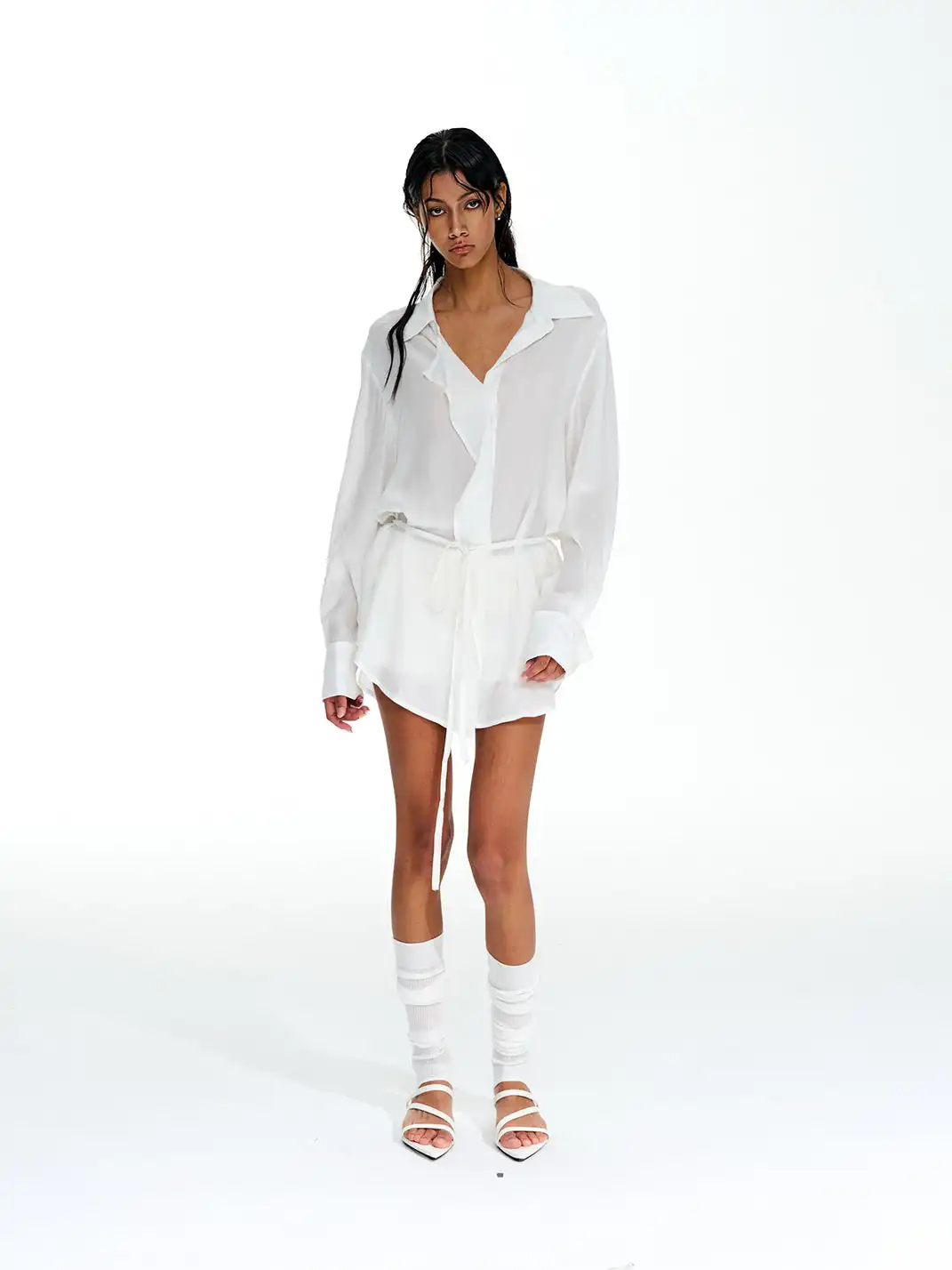 Razorr | Tencel Belted Long Shirt