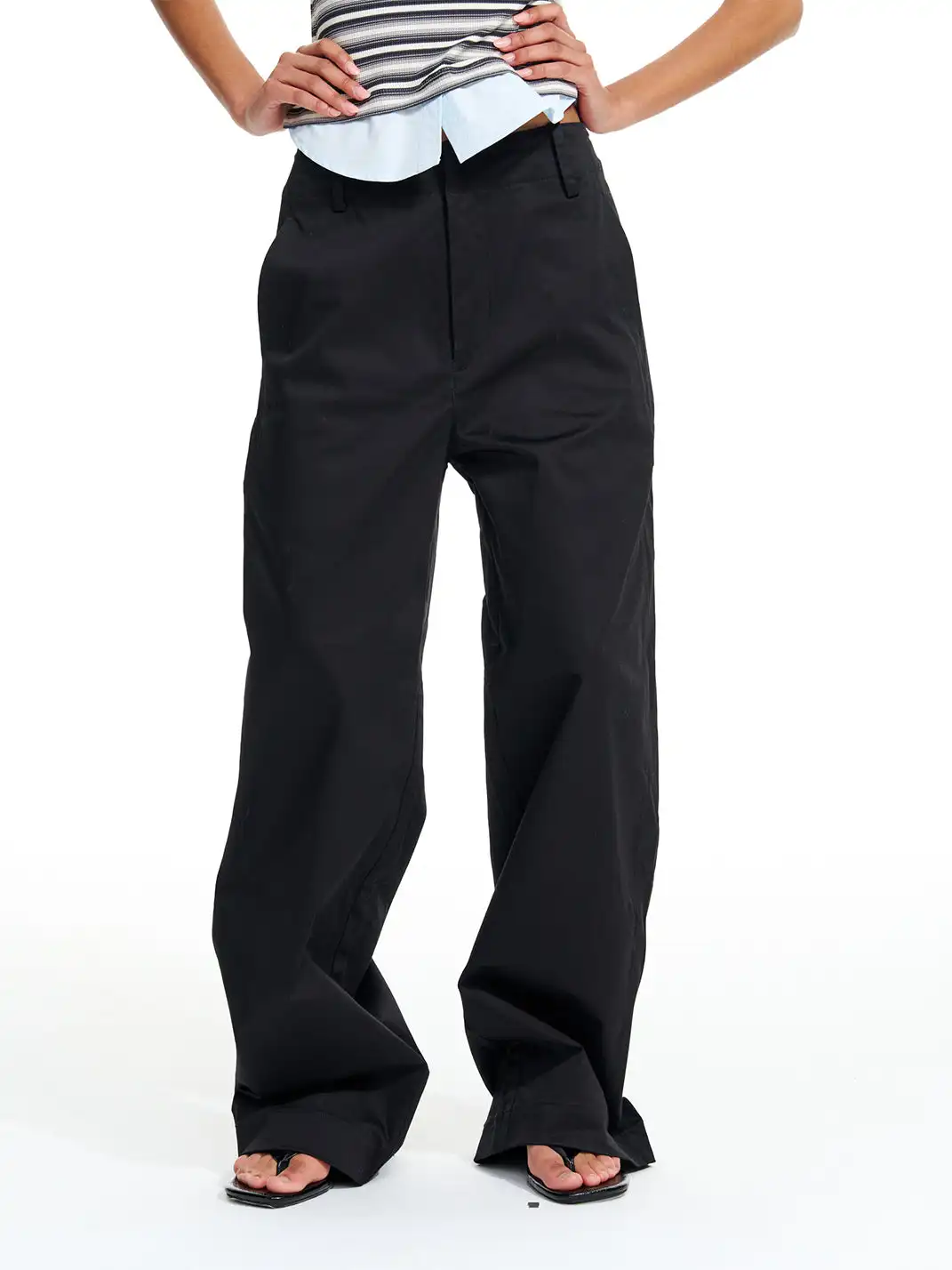 Razorr | Pure Cotton Straight-Leg Wide-Leg Casual Pants