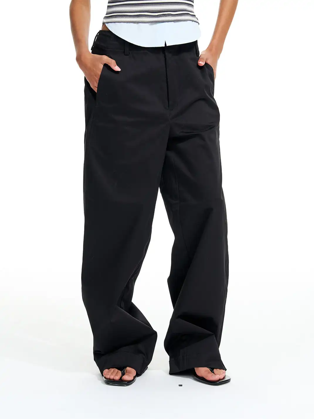 Razorr | Pure Cotton Straight-Leg Wide-Leg Casual Pants