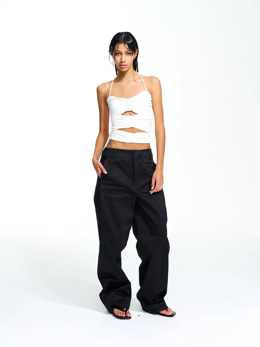 Razorr | Pure Cotton Straight-Leg Wide-Leg Casual Pants