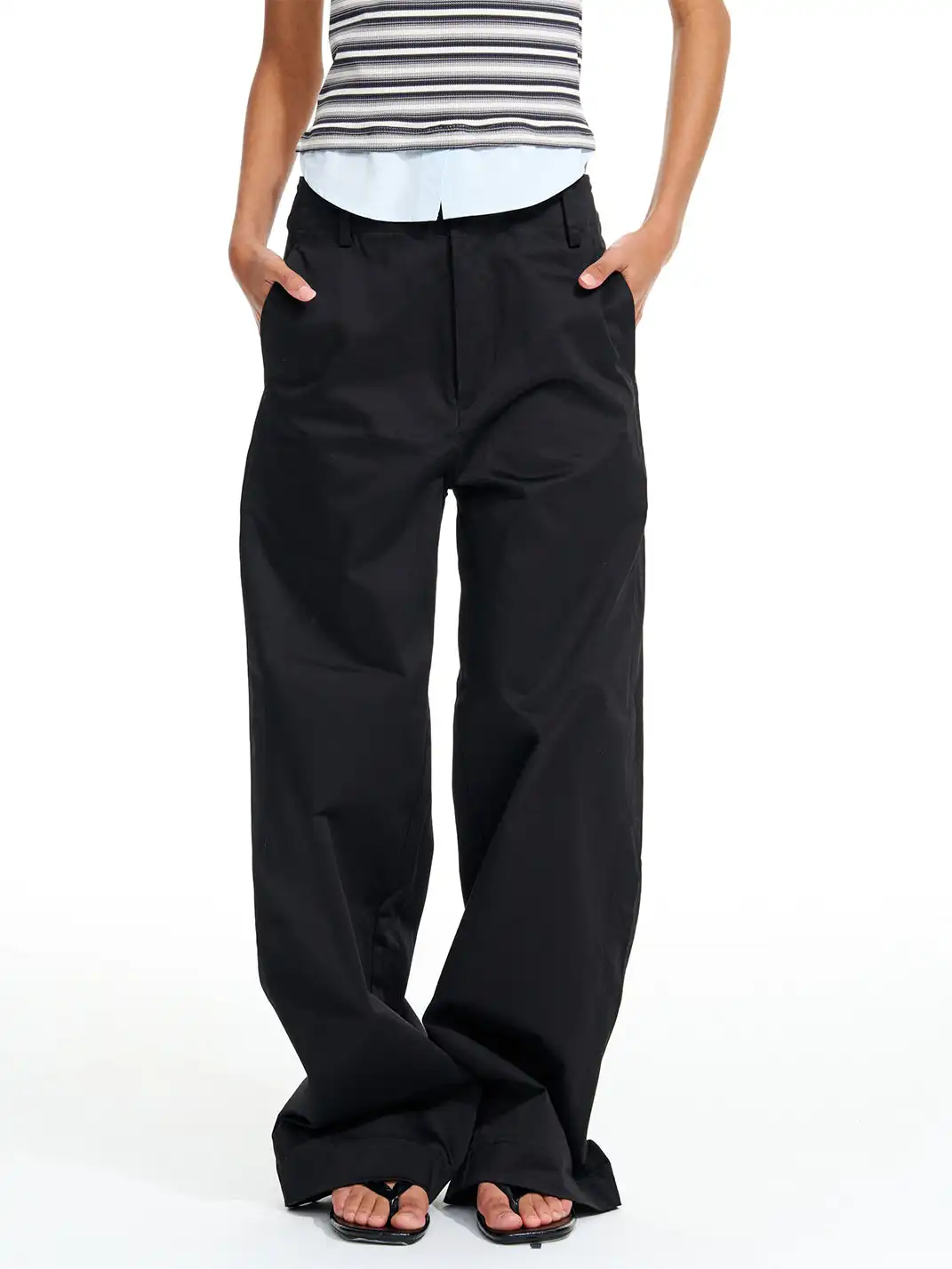 Razorr | Pure Cotton Straight-Leg Wide-Leg Casual Pants