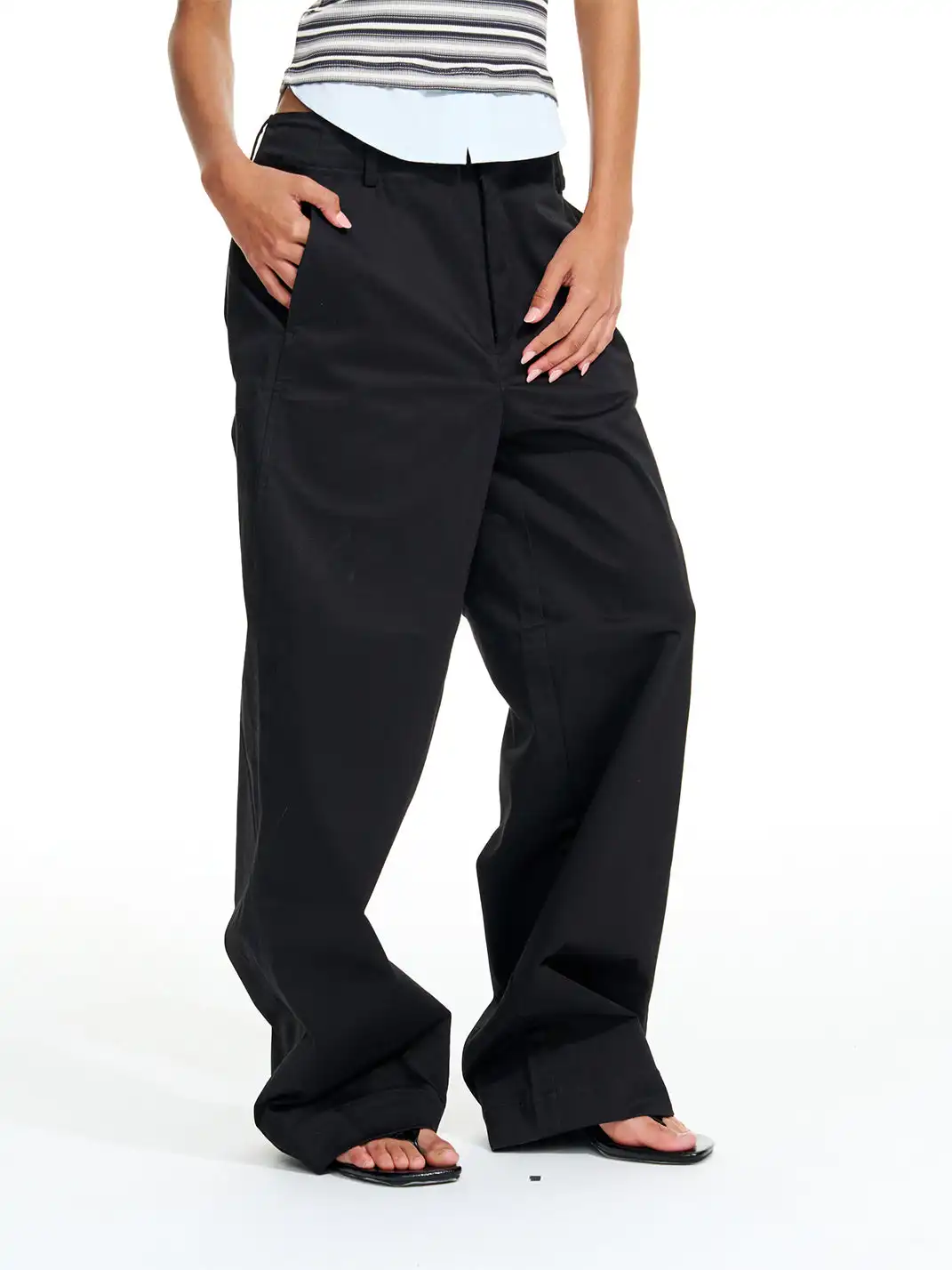 Razorr | Pure Cotton Straight-Leg Wide-Leg Casual Pants