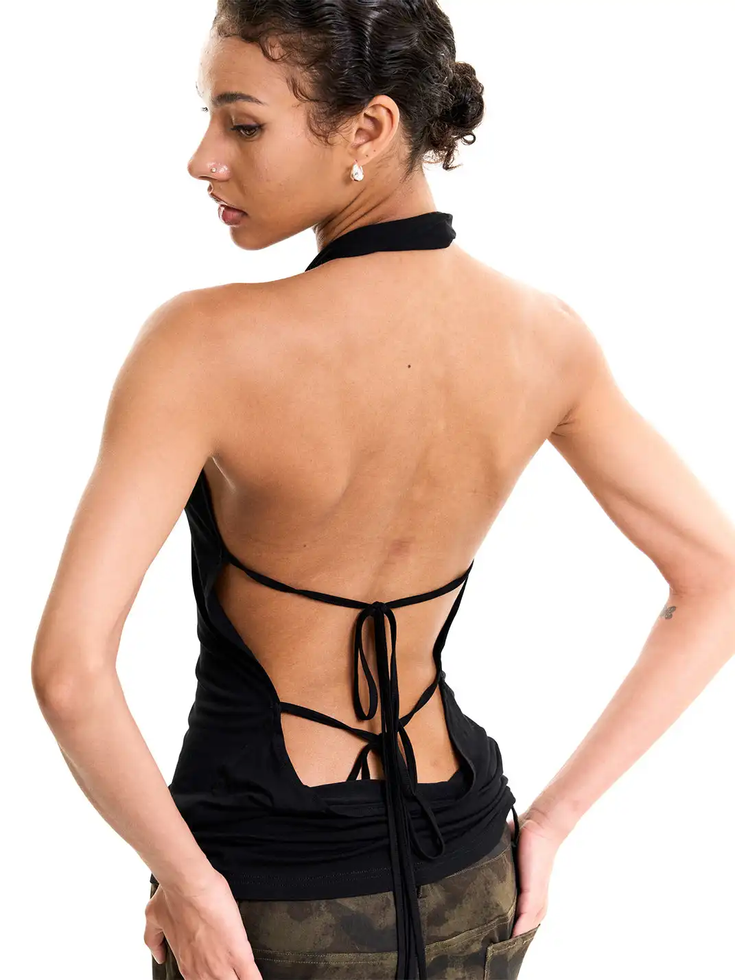 Razorr | Deep V-Neck Backless Halter Top
