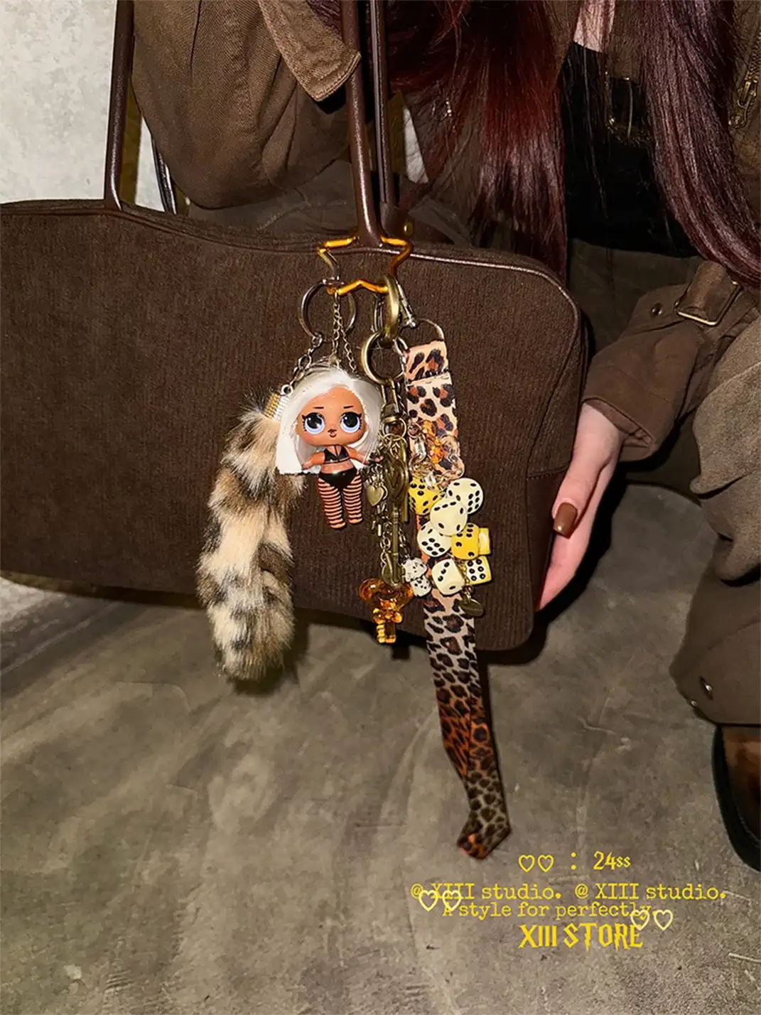 XIII STORE | Punk Barbie Leopard Print Sweater Pendants