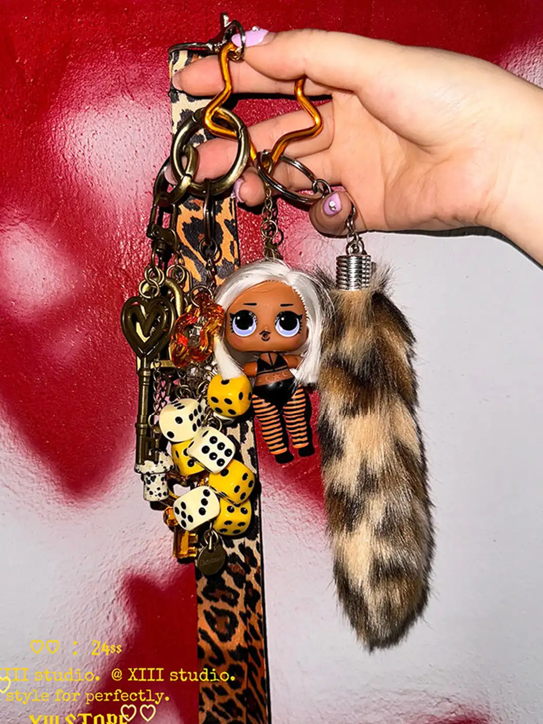 XIII STORE | Punk Barbie Leopard Print Sweater Pendants