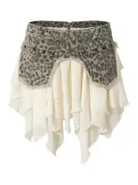 NO ROMANCE | Chiffon Patchwork Irregular Short Skirt