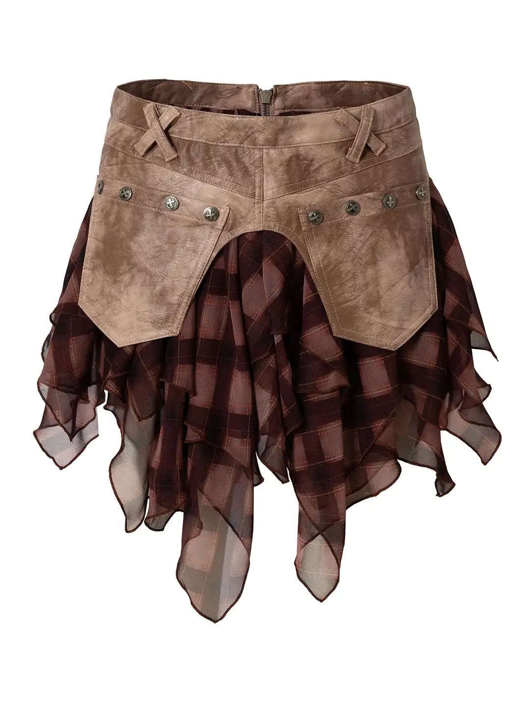 NO ROMANCE | Chiffon Patchwork Irregular Short Skirt