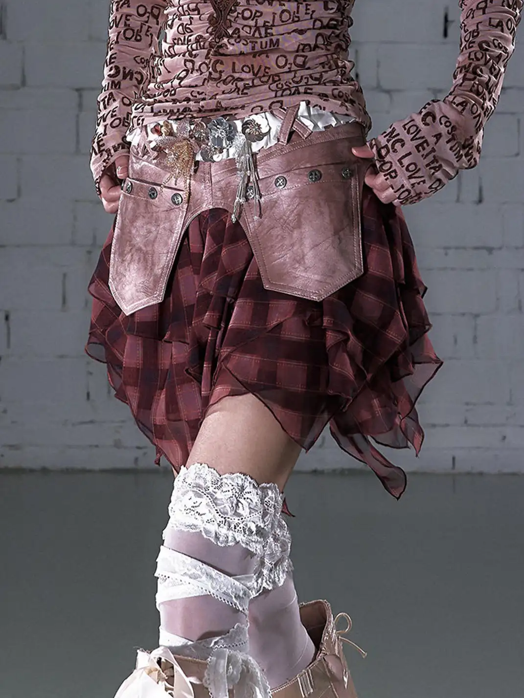 NO ROMANCE | Chiffon Patchwork Irregular Short Skirt