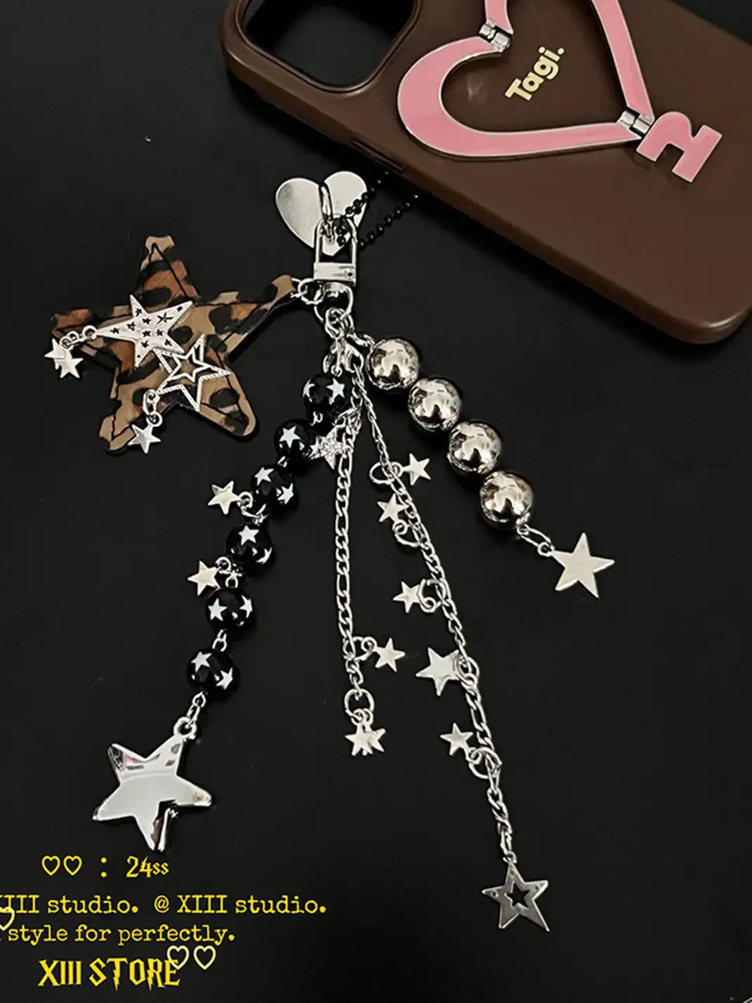 XIII STORE | Leopard Print Star Beaded Multi-Functional Pendant