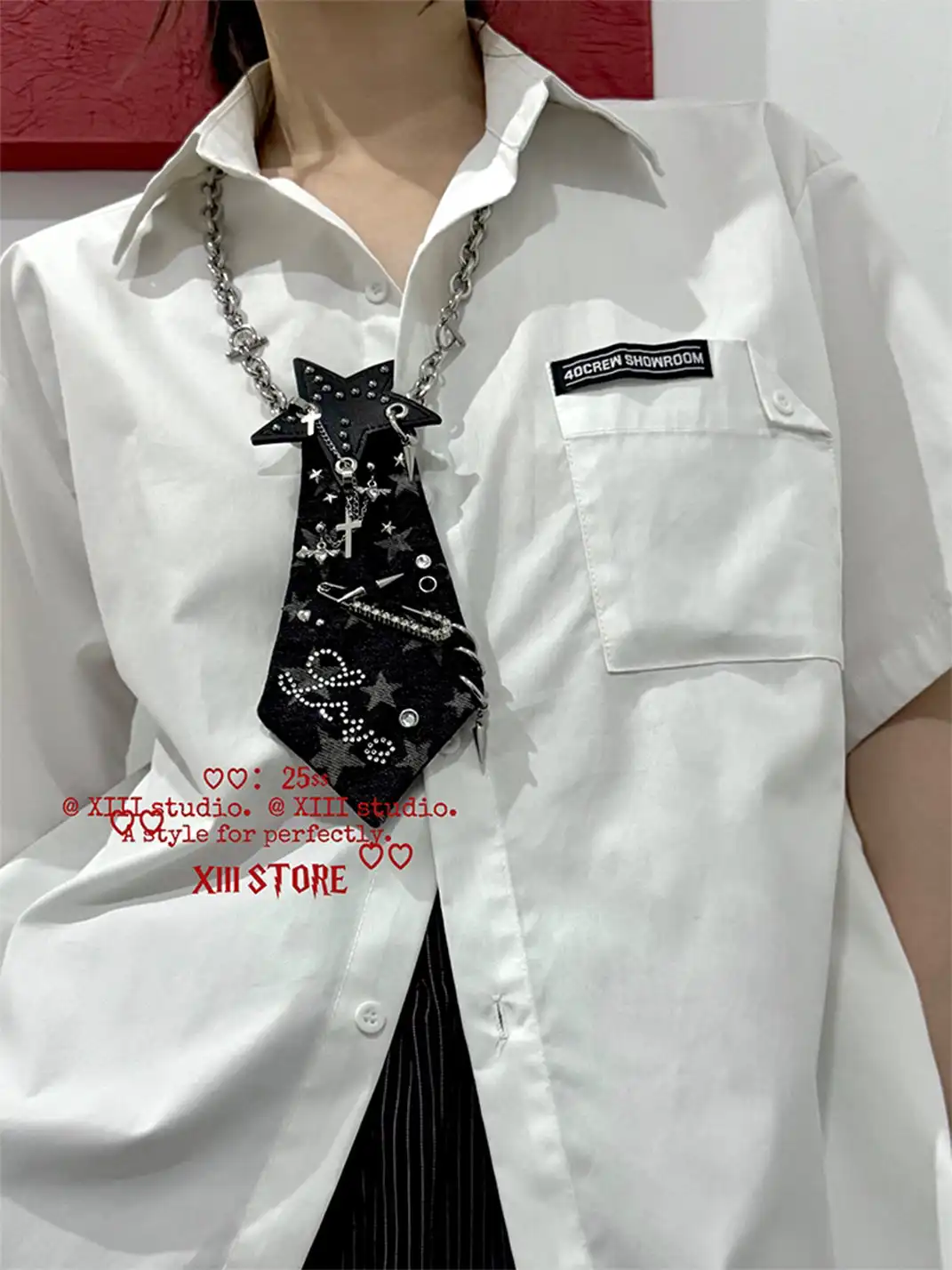 XIII STORE | Star Denim Tie Necklace