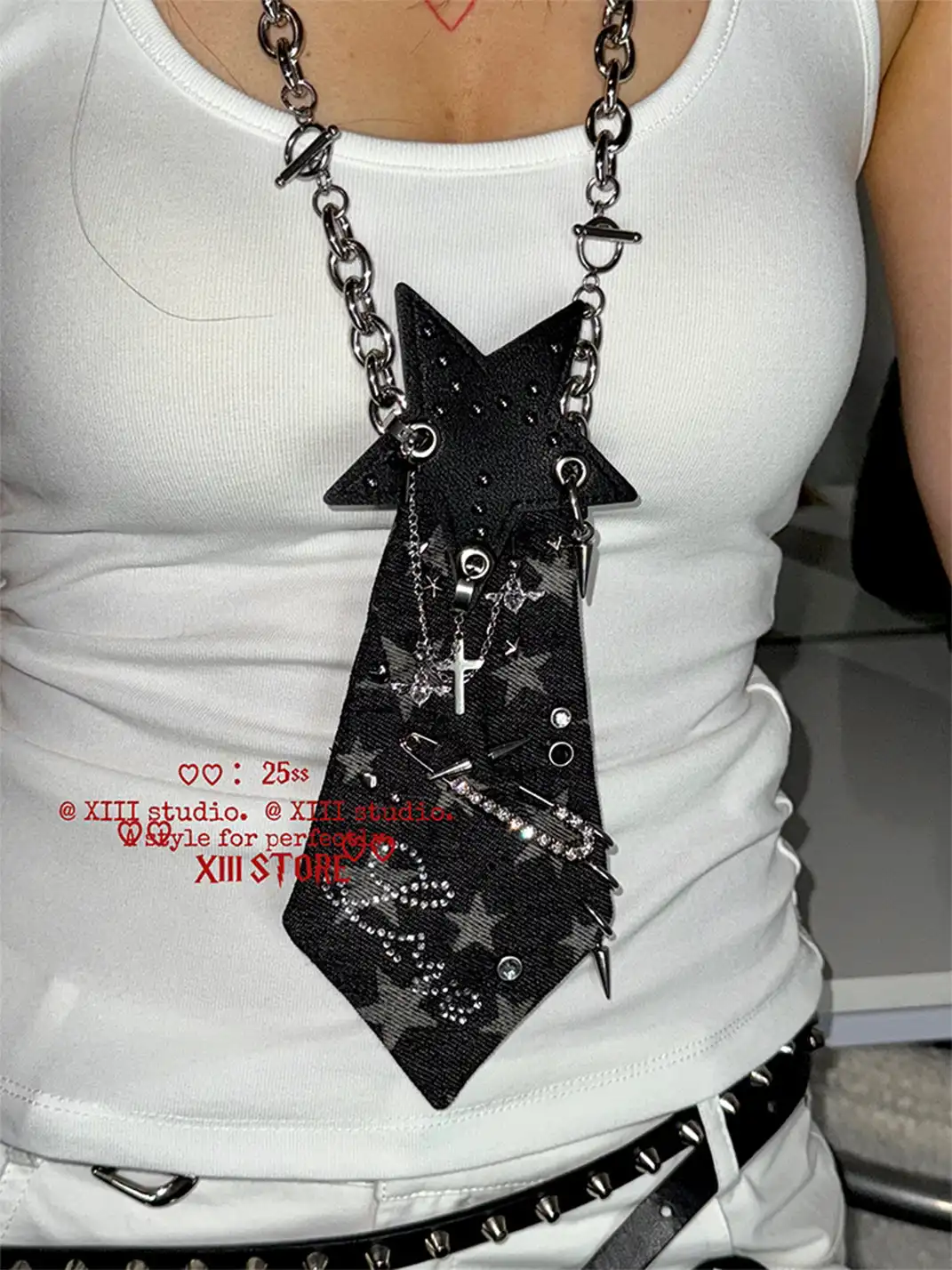 XIII STORE | Star Denim Tie Necklace