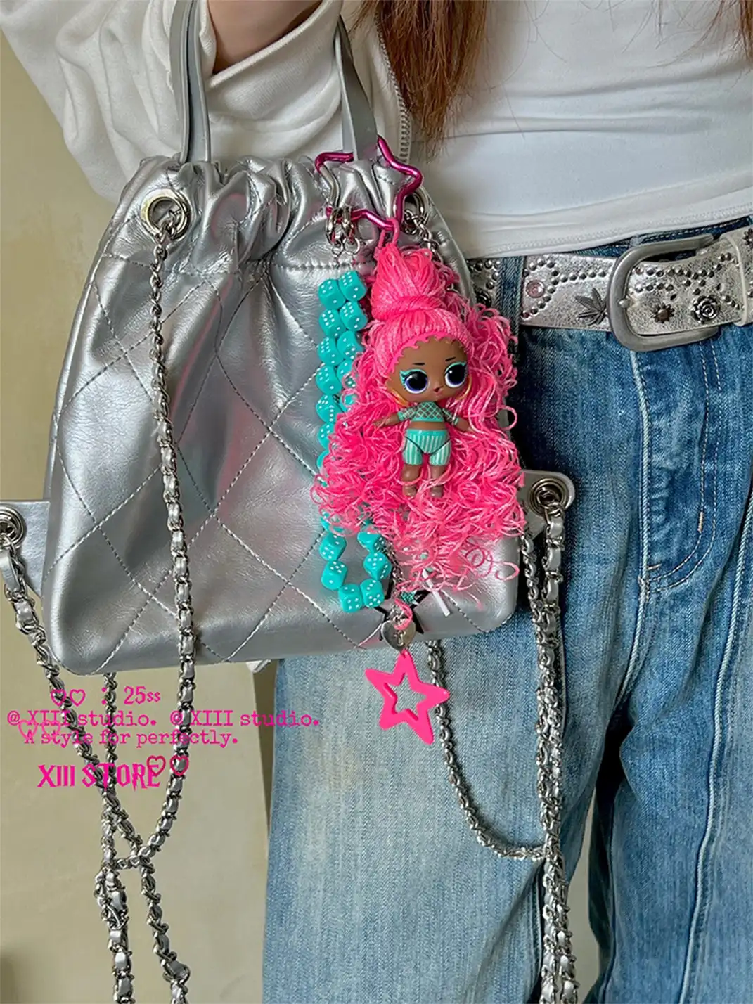 XIII STORE | Pink-Haired Black-Skinned Doll Keychain