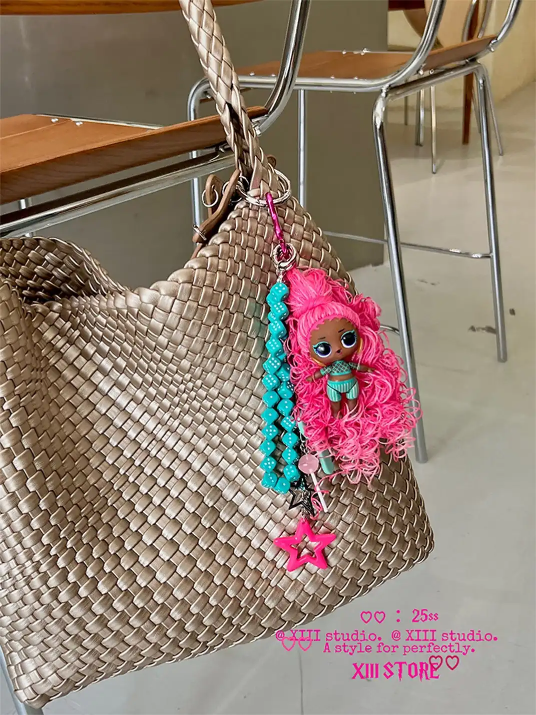 XIII STORE | Pink-Haired Black-Skinned Doll Keychain
