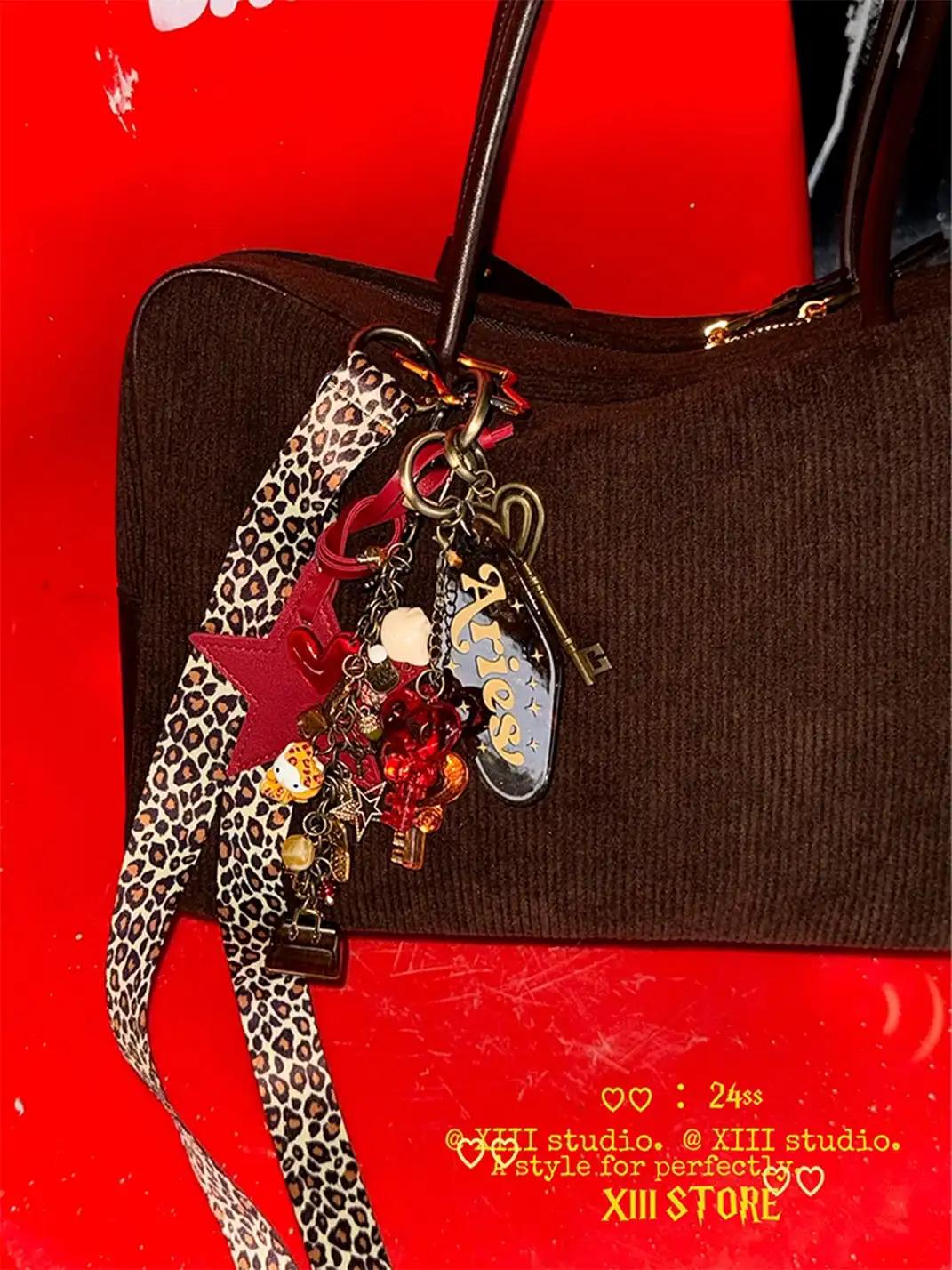 XIII STORE | Five-Pointed Star Leopard Print Sweater Chain