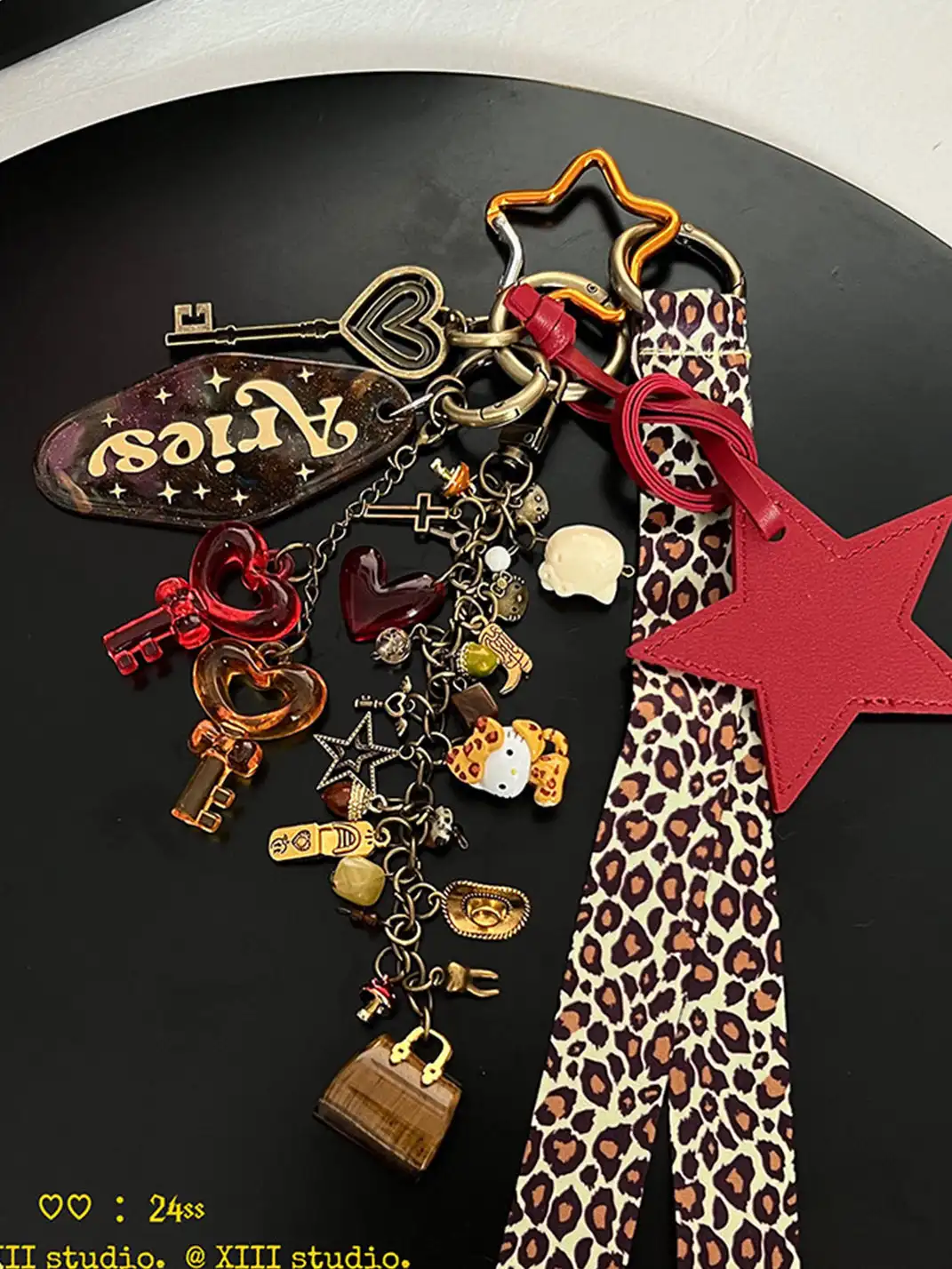 XIII STORE | Five-Pointed Star Leopard Print Sweater Chain