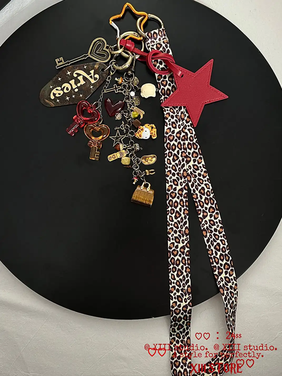 XIII STORE | Five-Pointed Star Leopard Print Sweater Chain