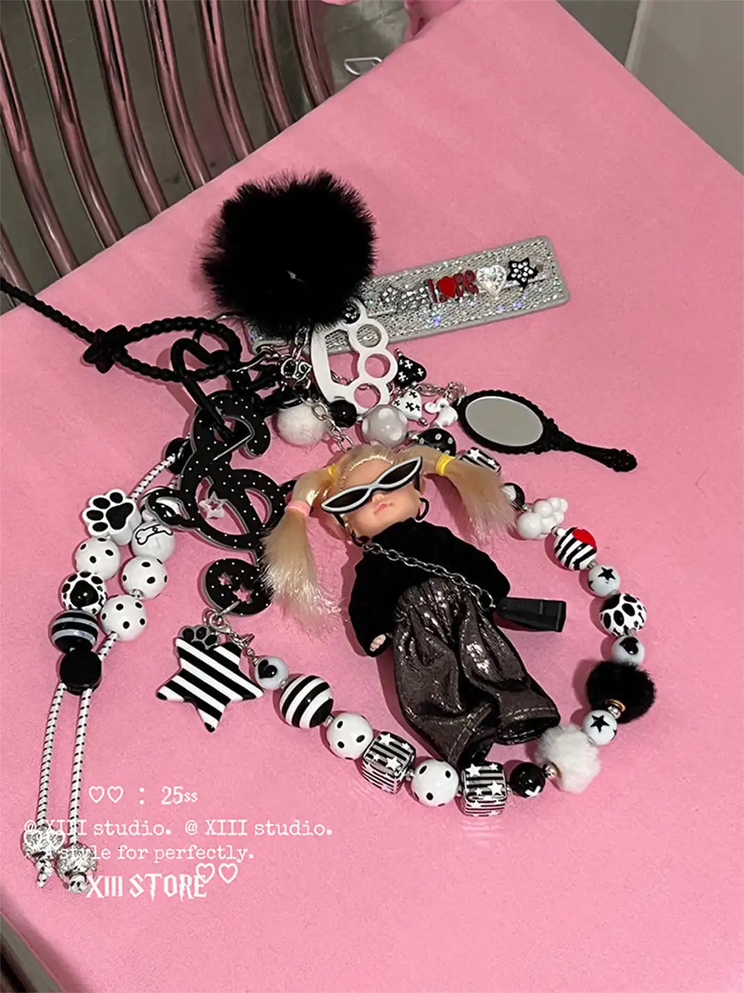 XIII STORE | Y2K Beaded Extremely Complex Doll Pendant