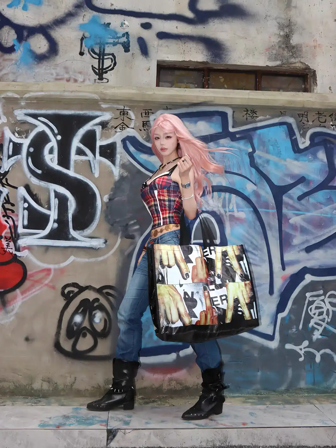 XOXO | Fun Hand Gesture Print Tote Bag