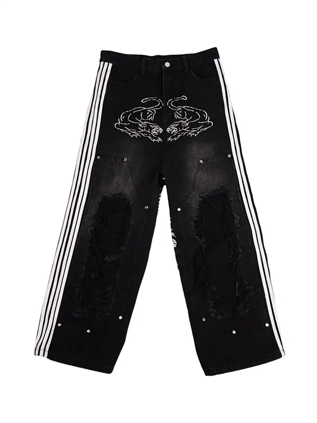 Vinkid | "Double Tiger Whiskers" Wide-Leg Pants