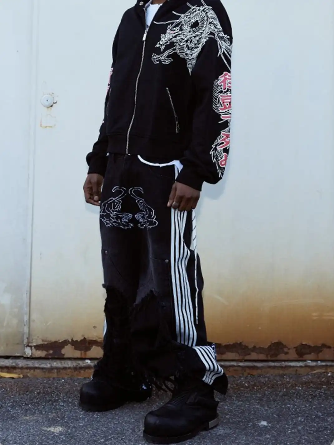 Vinkid | "Double Tiger Whiskers" Wide-Leg Pants