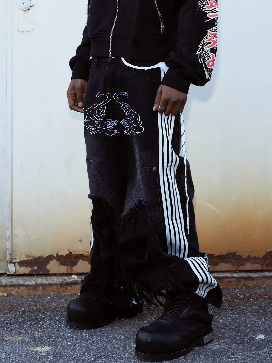 Vinkid | "Double Tiger Whiskers" Wide-Leg Pants