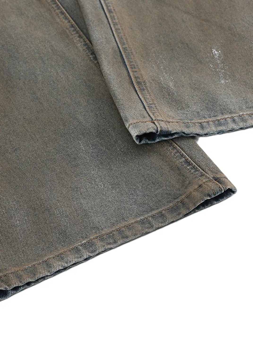 noEmosen | Silver-Plated Batik Slanted Placket Jeans