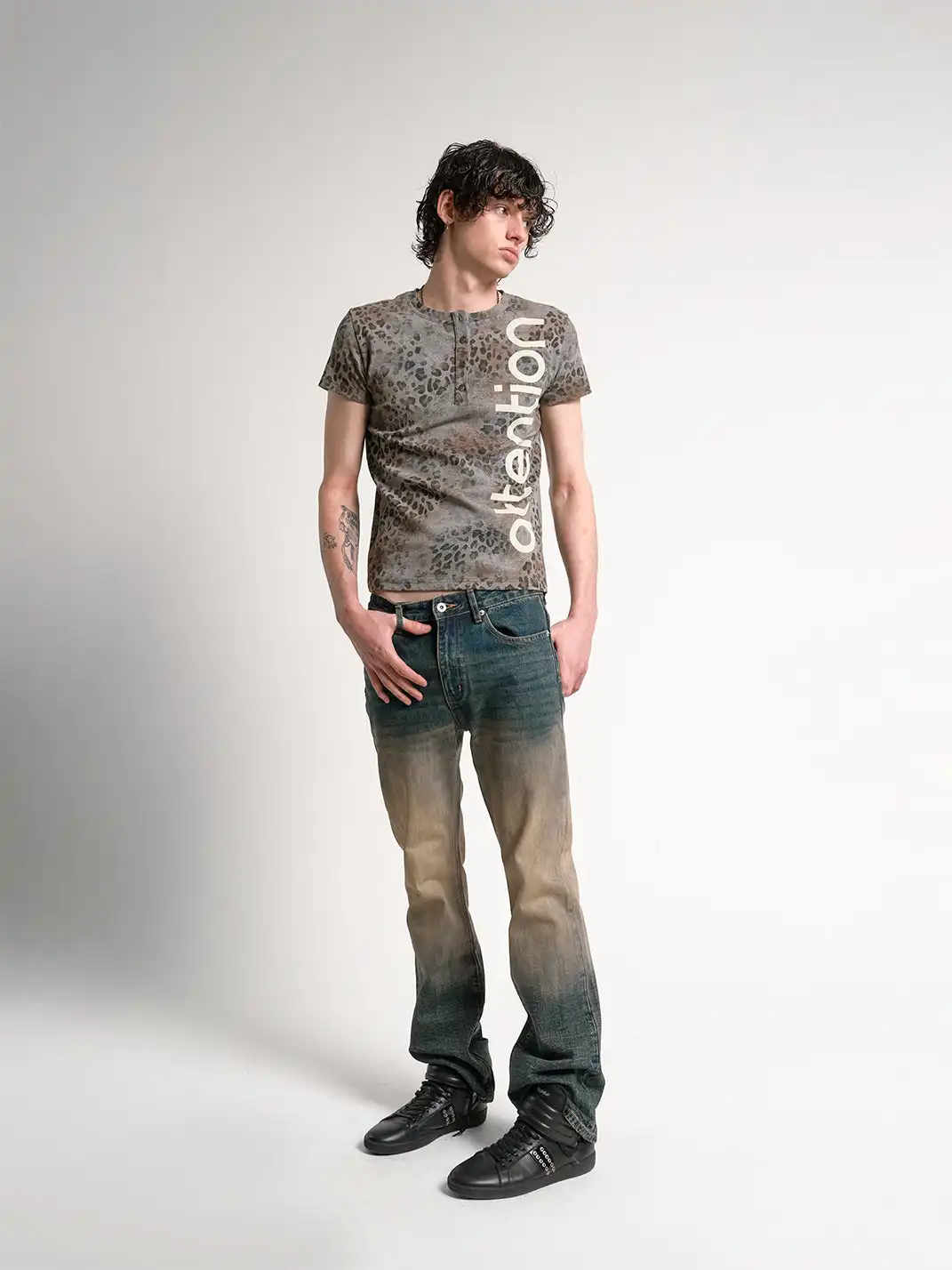 noEmosen | Gradient Mud-Dyed Flared Jeans