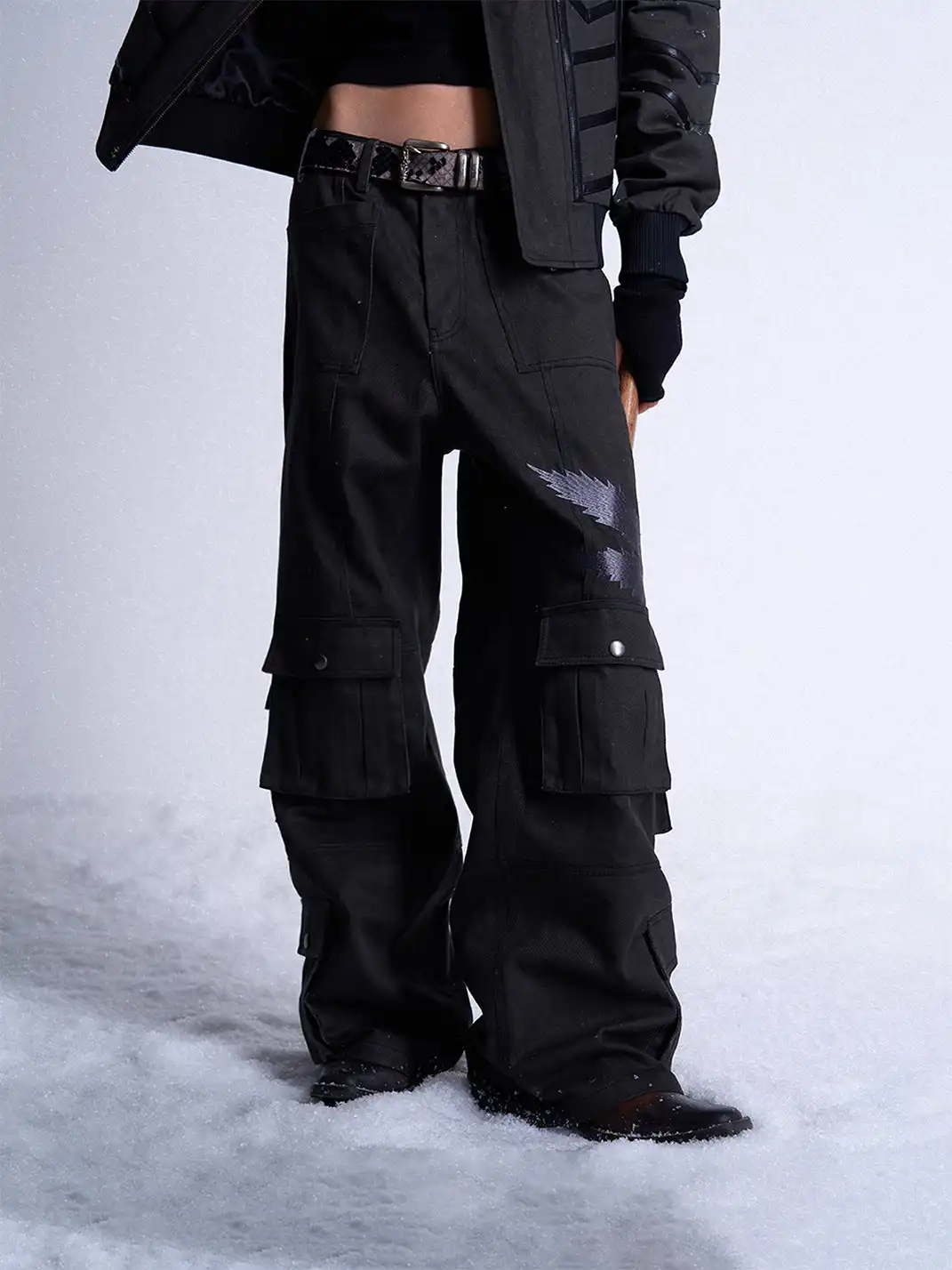 noEmosen | Embroidered Workwear Canvas Pants