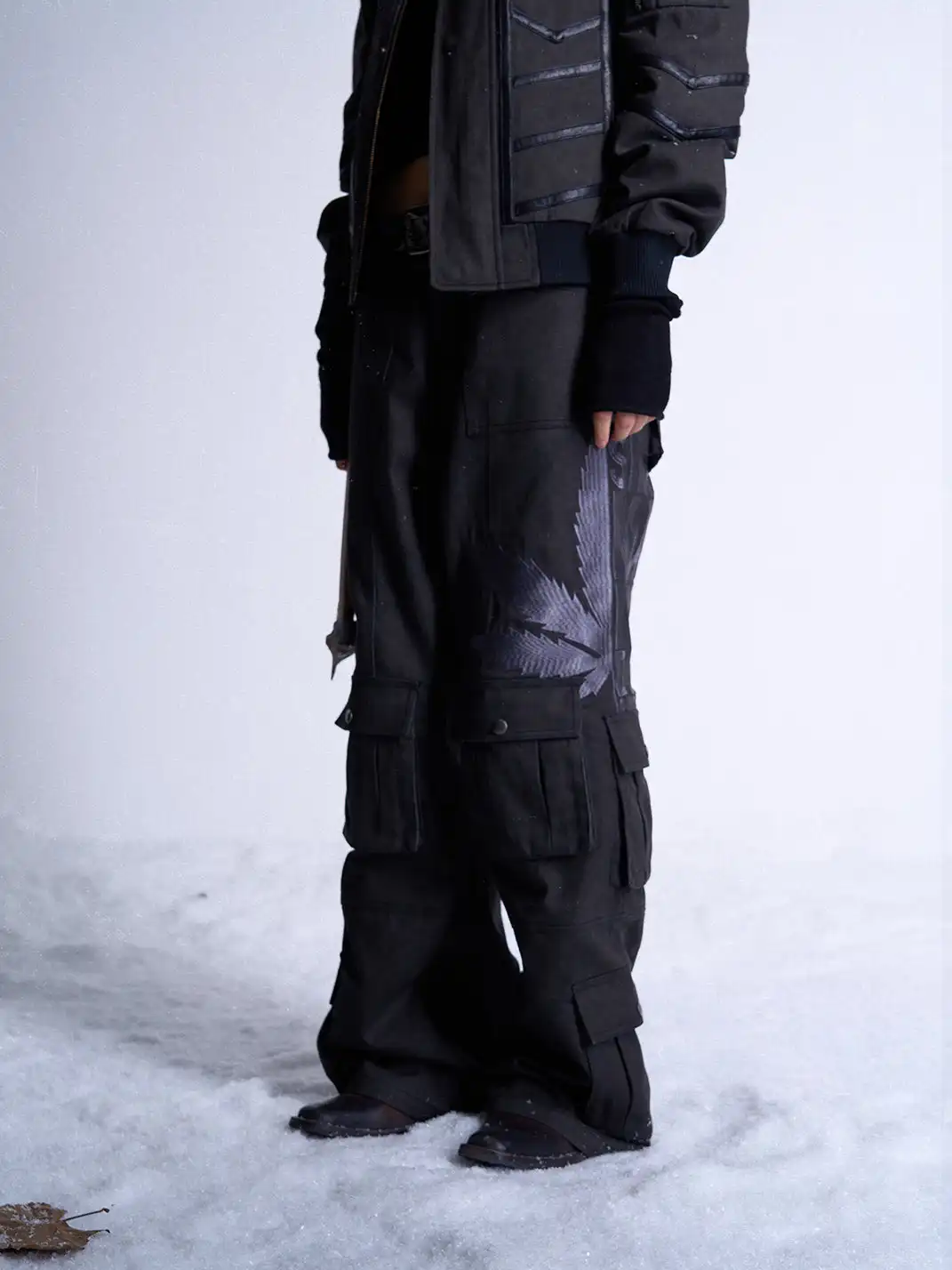 noEmosen | Embroidered Workwear Canvas Pants
