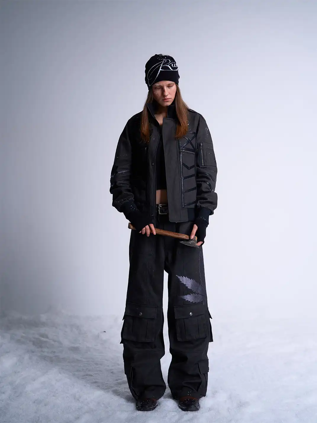 noEmosen | Embroidered Workwear Canvas Pants