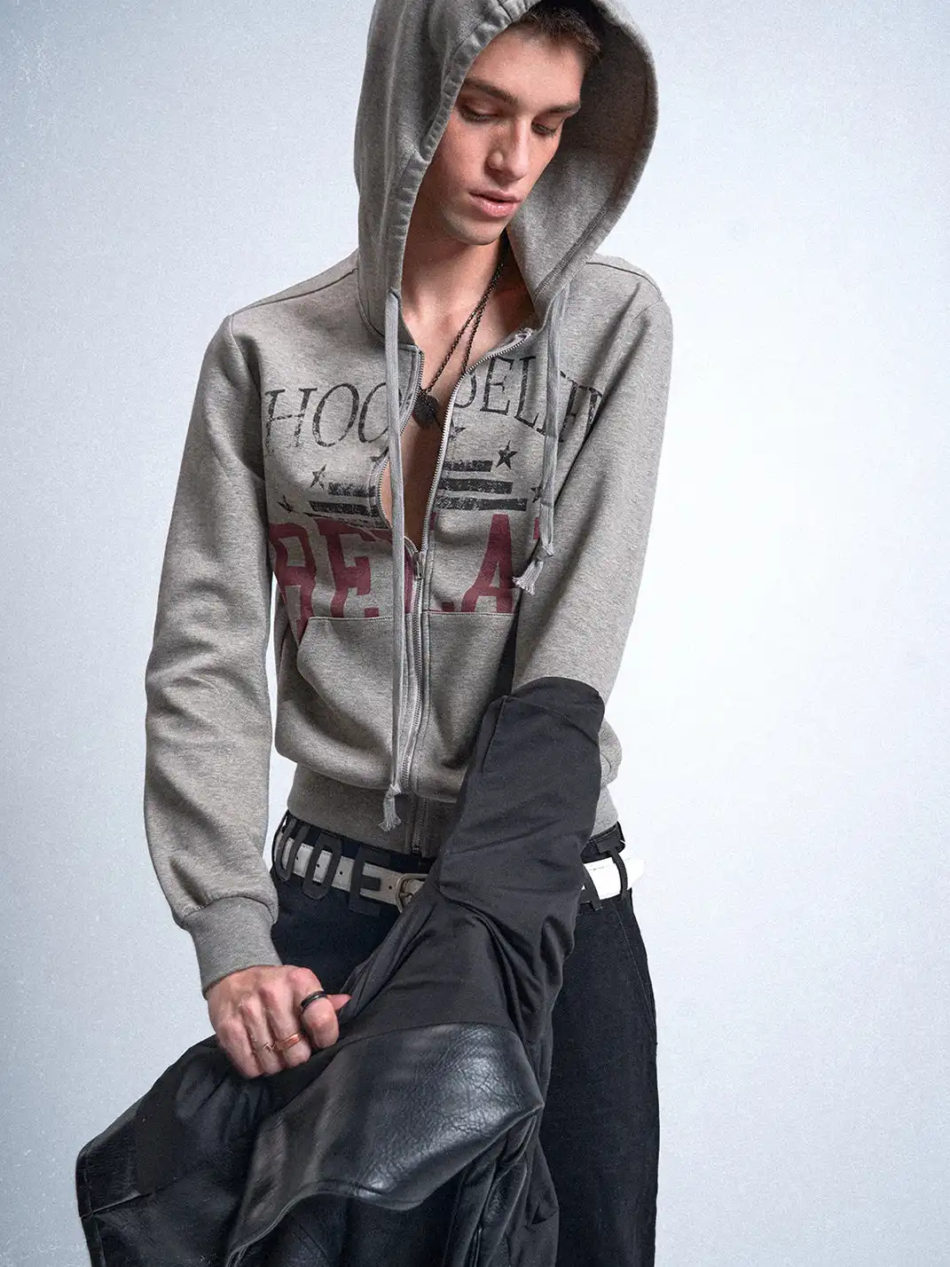 noEmosen | Distressed All-Over Print Hoodie