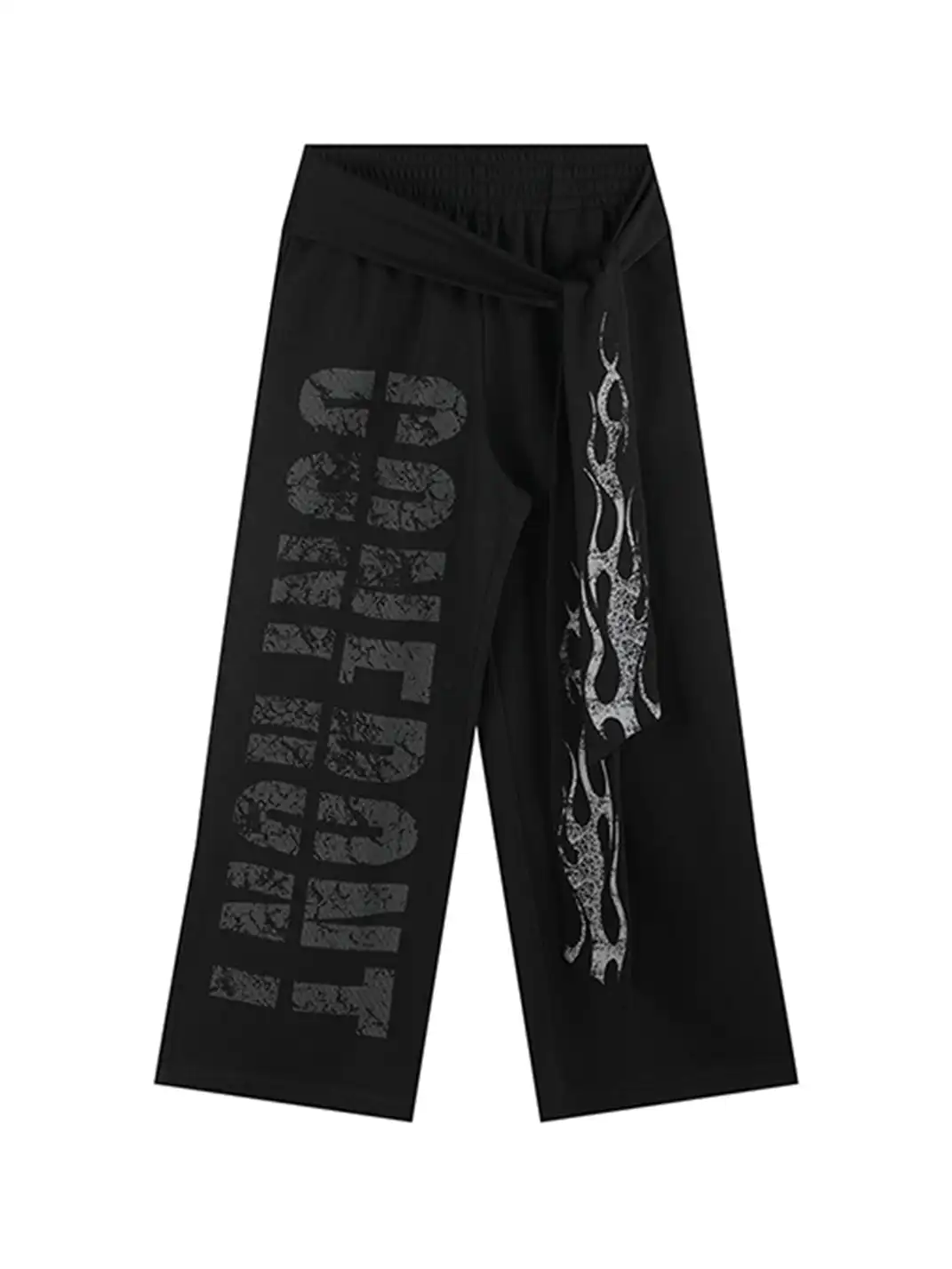 noEmosen | Slogan Ribbon Straight-Leg Sweatpants