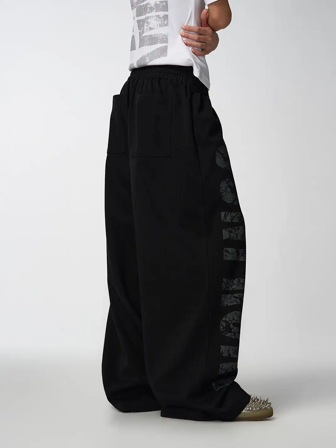 noEmosen | Slogan Ribbon Straight-Leg Sweatpants