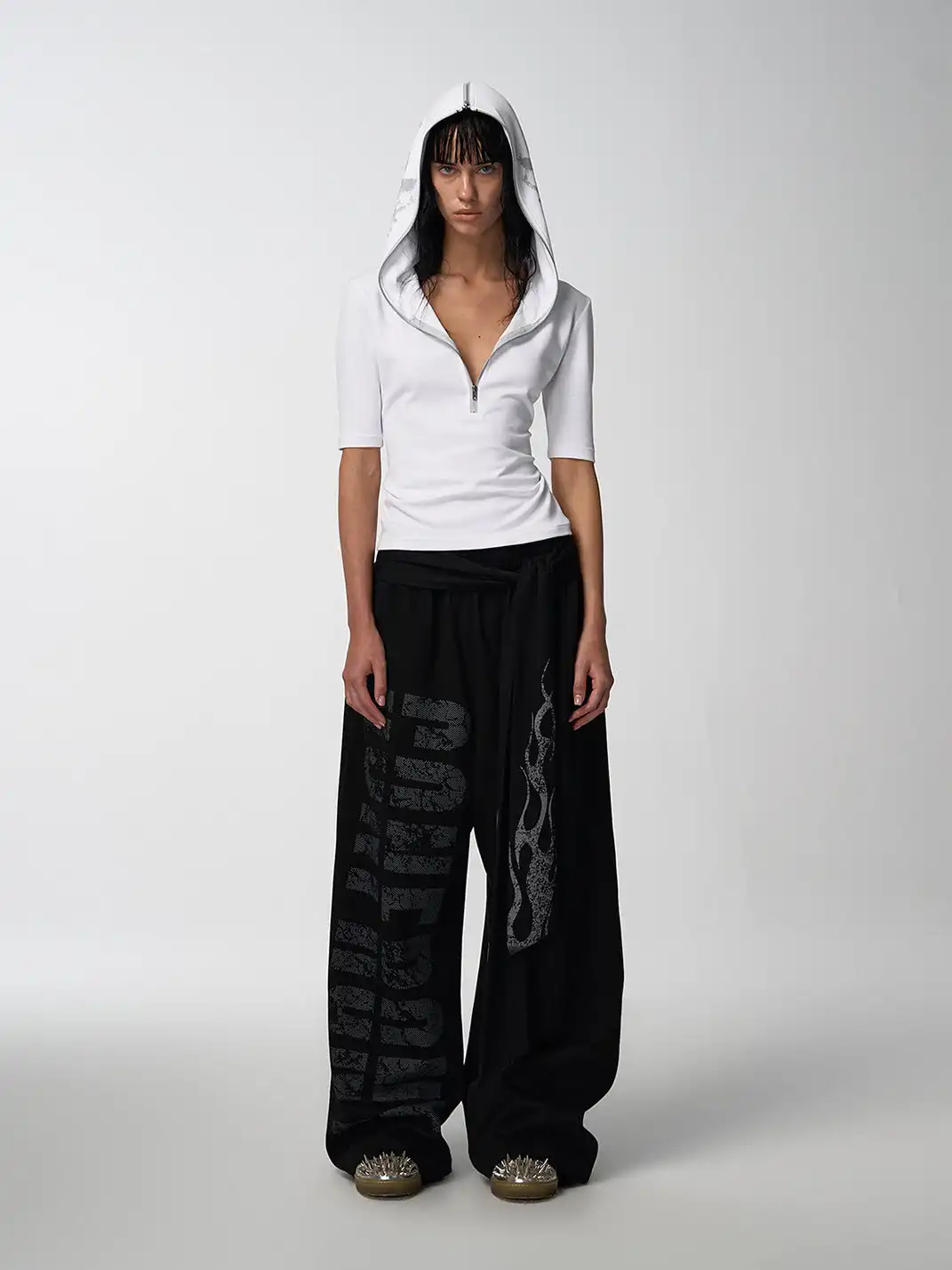 noEmosen | Slogan Ribbon Straight-Leg Sweatpants
