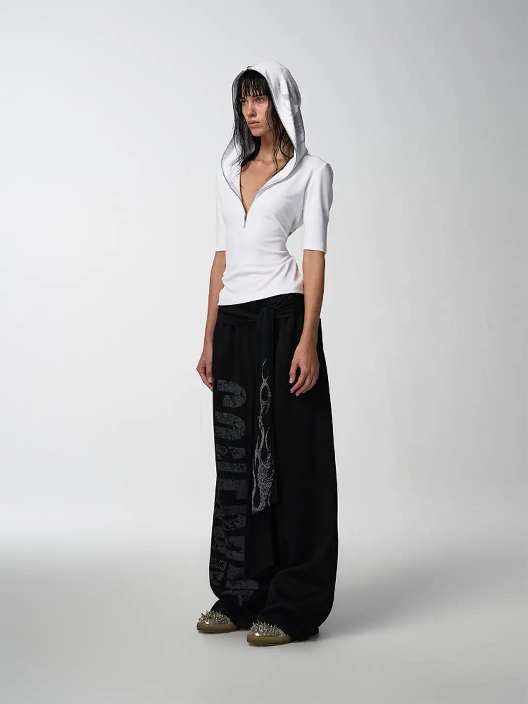 noEmosen | Slogan Ribbon Straight-Leg Sweatpants
