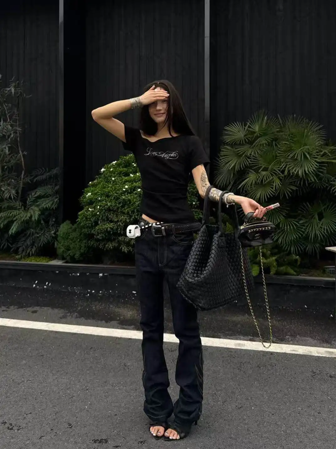noEmosen | Totem Chain Embroidered Jeans