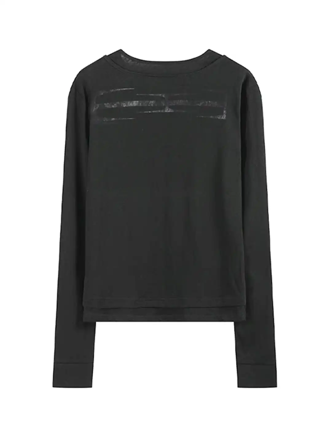 noEmosen | Print Faux Two-Piece Long-Sleeved Top
