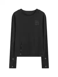 noEmosen | Print Faux Two-Piece Long-Sleeved Top
