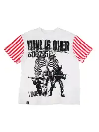 Vinkid | War Soldier Striped Short-Sleeved Shirt