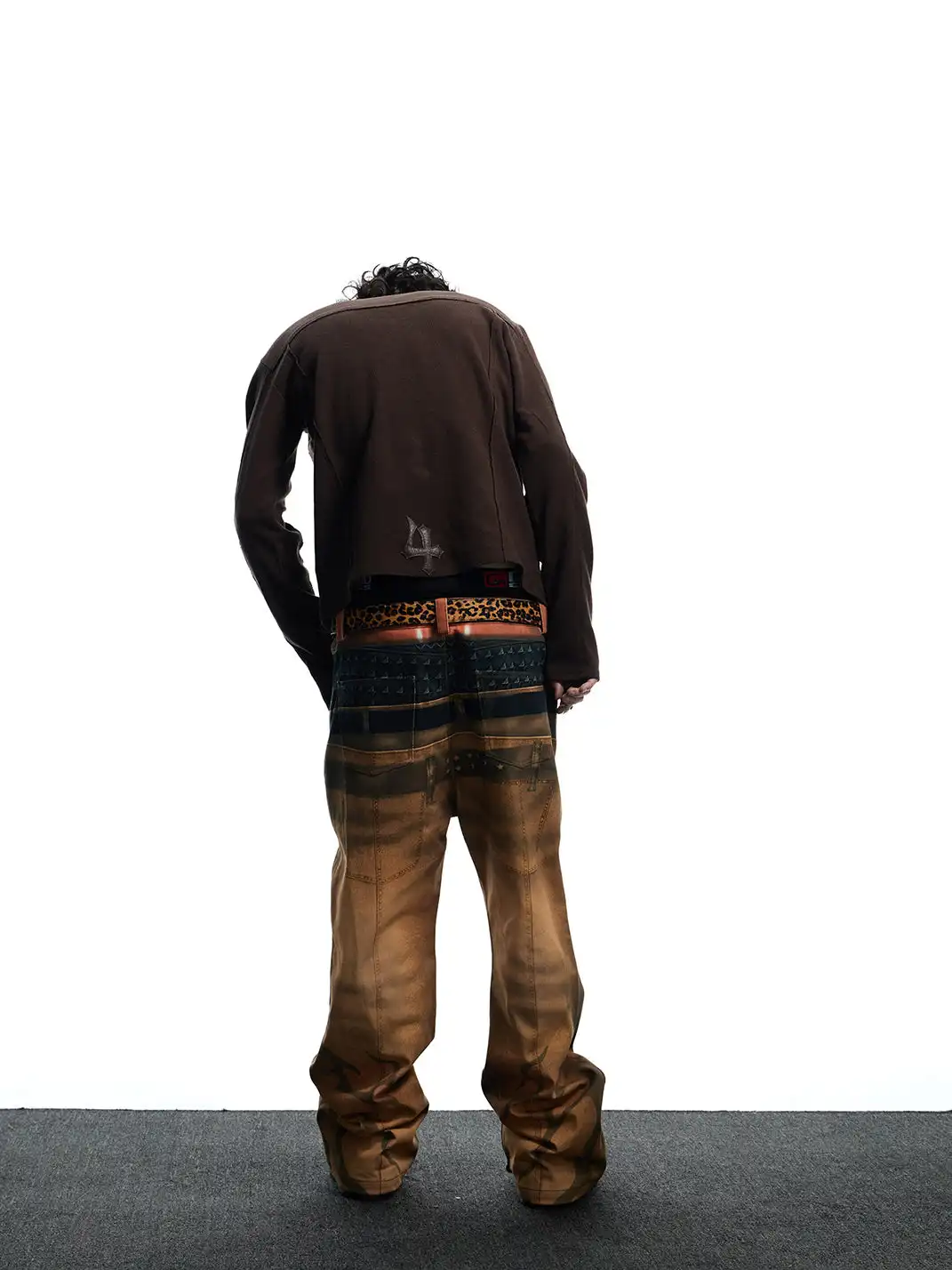 DND4DES | Retro Henley Collar Appliqué Long-Sleeve T-Shirt