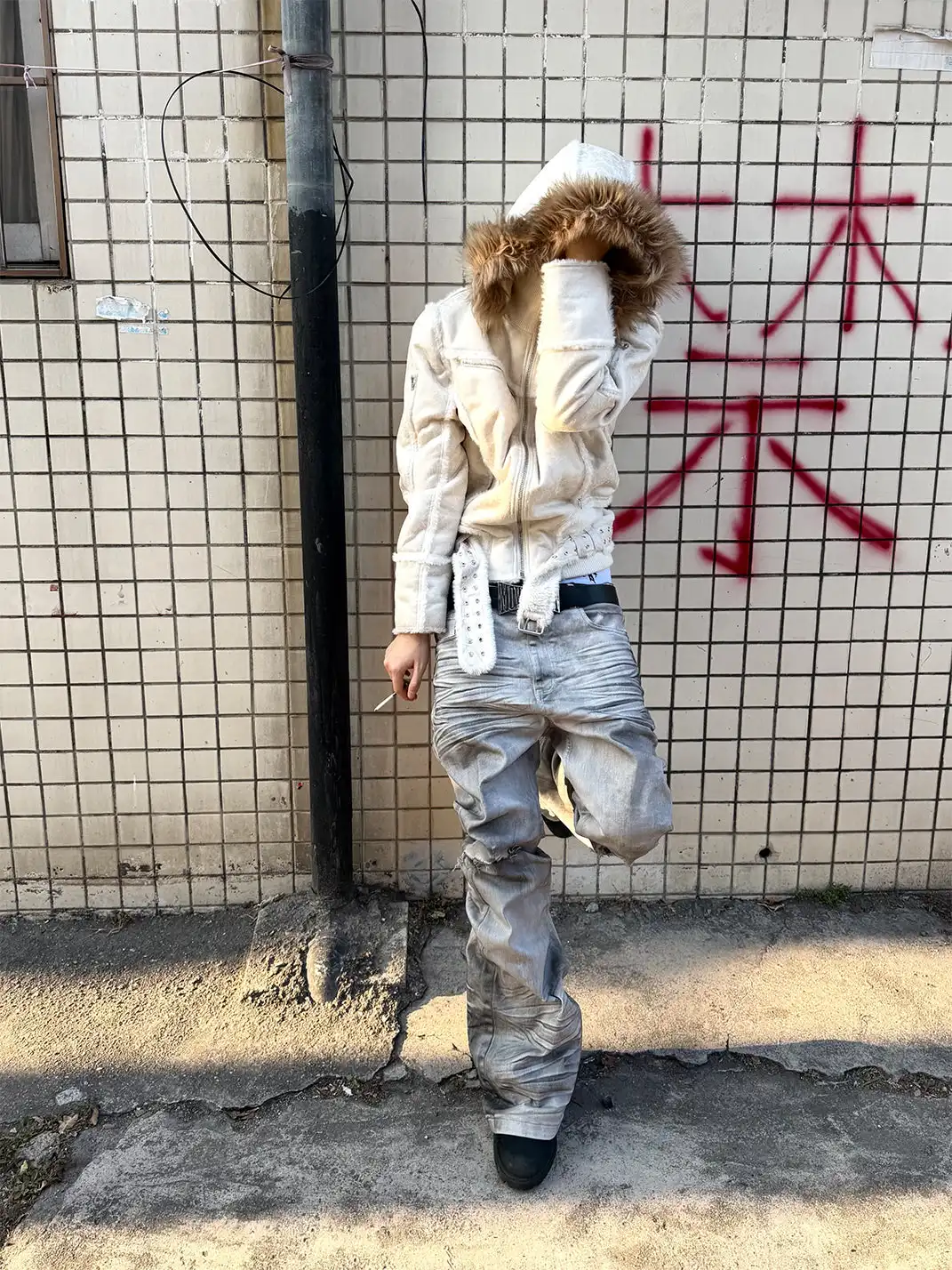 GOJOYJINNI | Dirty Distressed Whiskered Jeans
