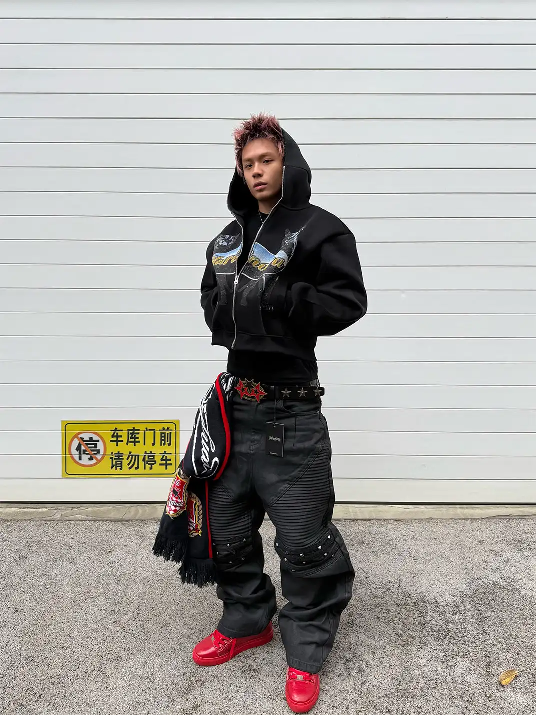 GOJOYJINNI | Riveted Motorcycle Waxed Jeans