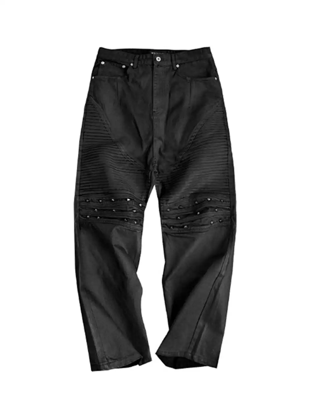 GOJOYJINNI | Riveted Motorcycle Waxed Jeans