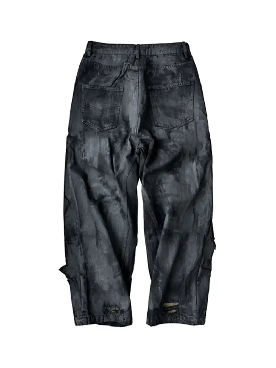 GOJOYJINNI | Camouflage Ripped Pocket Wide-Leg Jeans