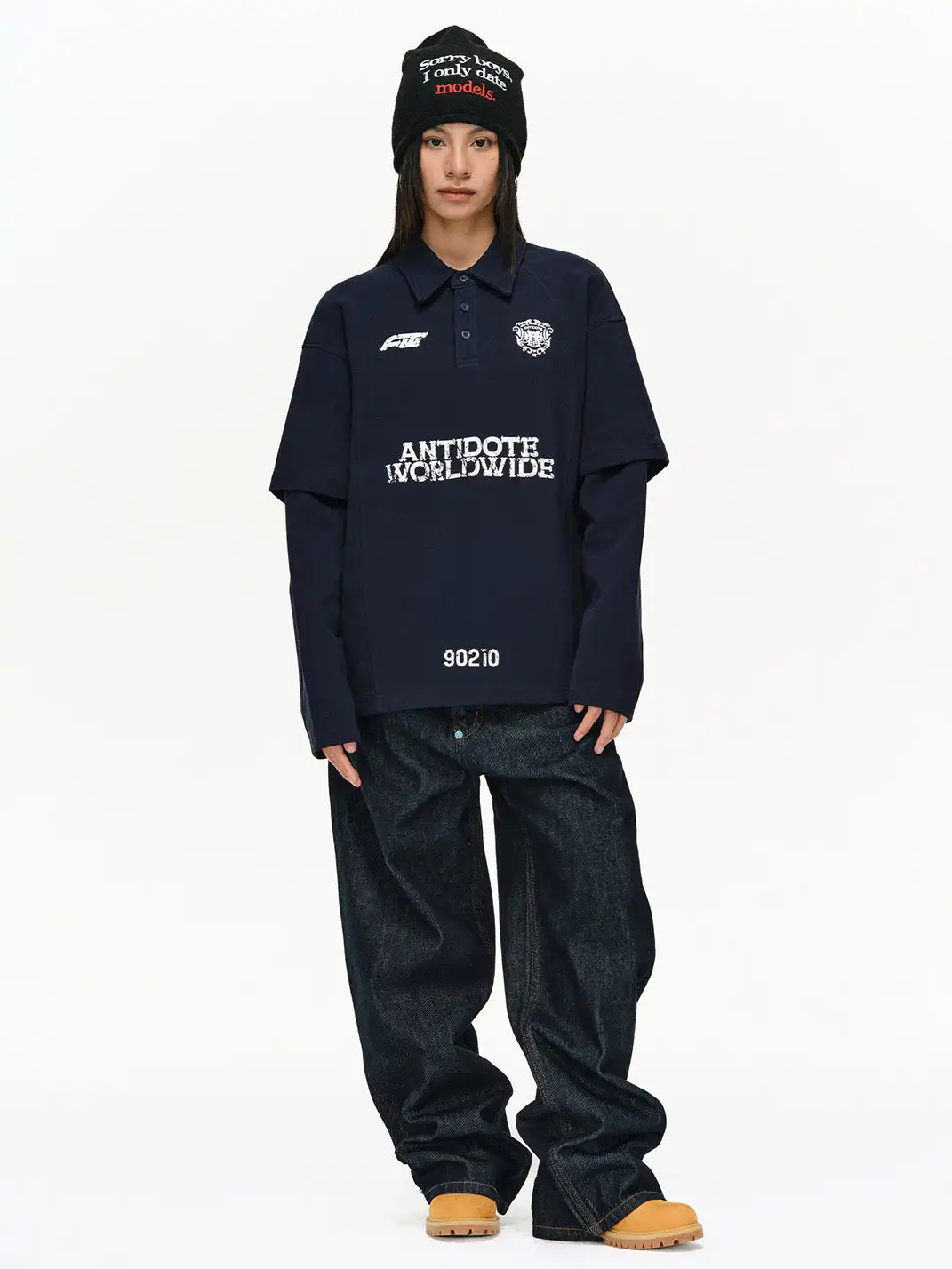 ANTIDOTE | Faux Two-Piece Badge Polo Shirt